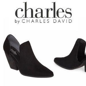 NWT! Black Suede Booties by Charles by Charles David